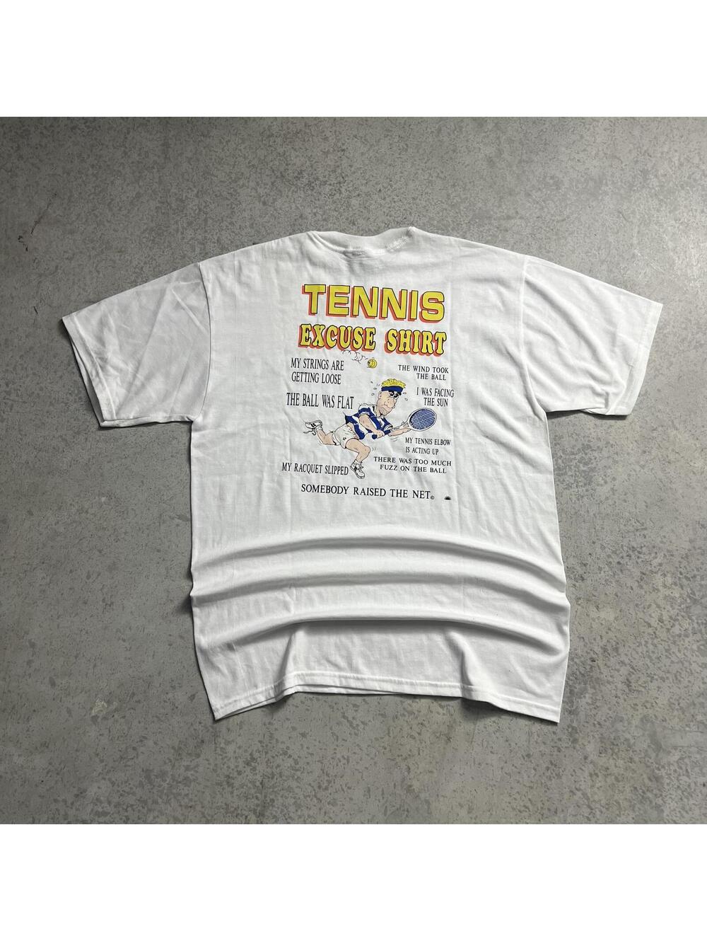 Vtg Tennis Excuse Graphic T Shirt Sz. XL Funny Humor Sport